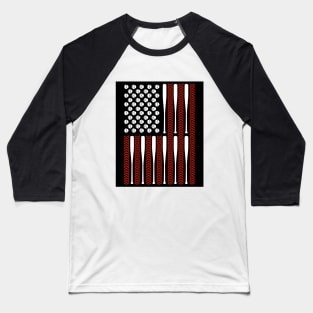 Baseballs and Bats Flag Design Baseball T-Shirt